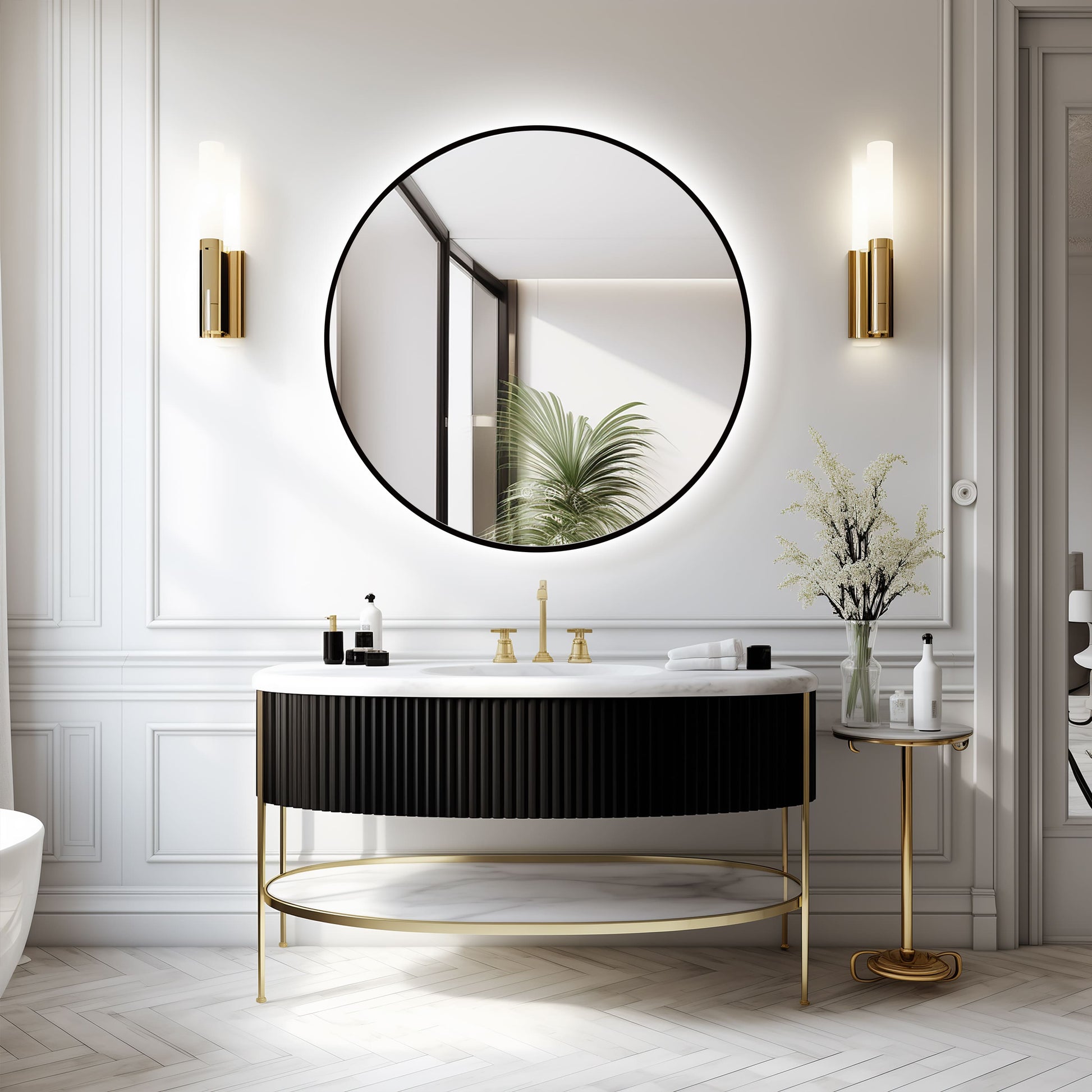 Ares Black LED tükör