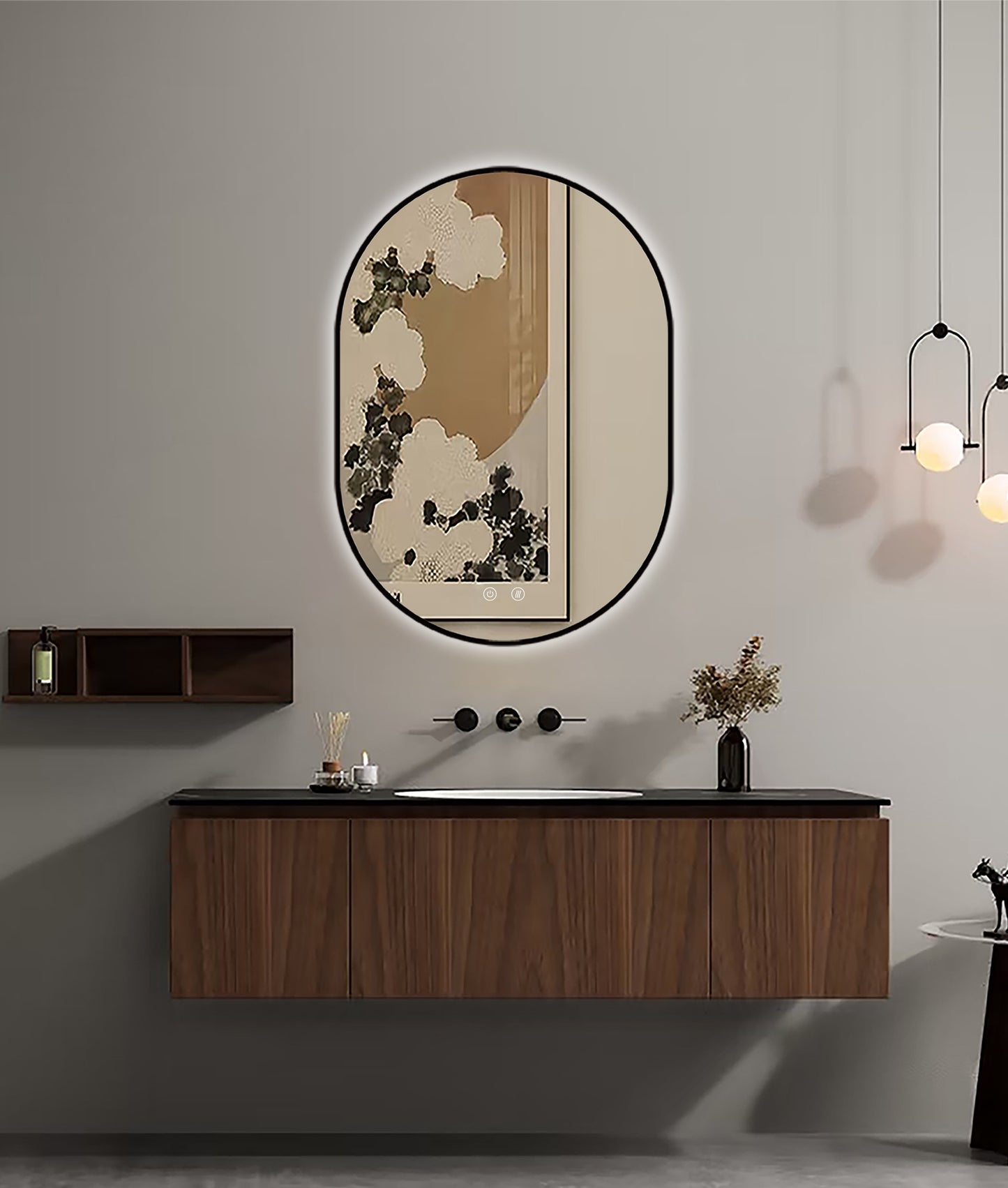Selene Black LED-tükör