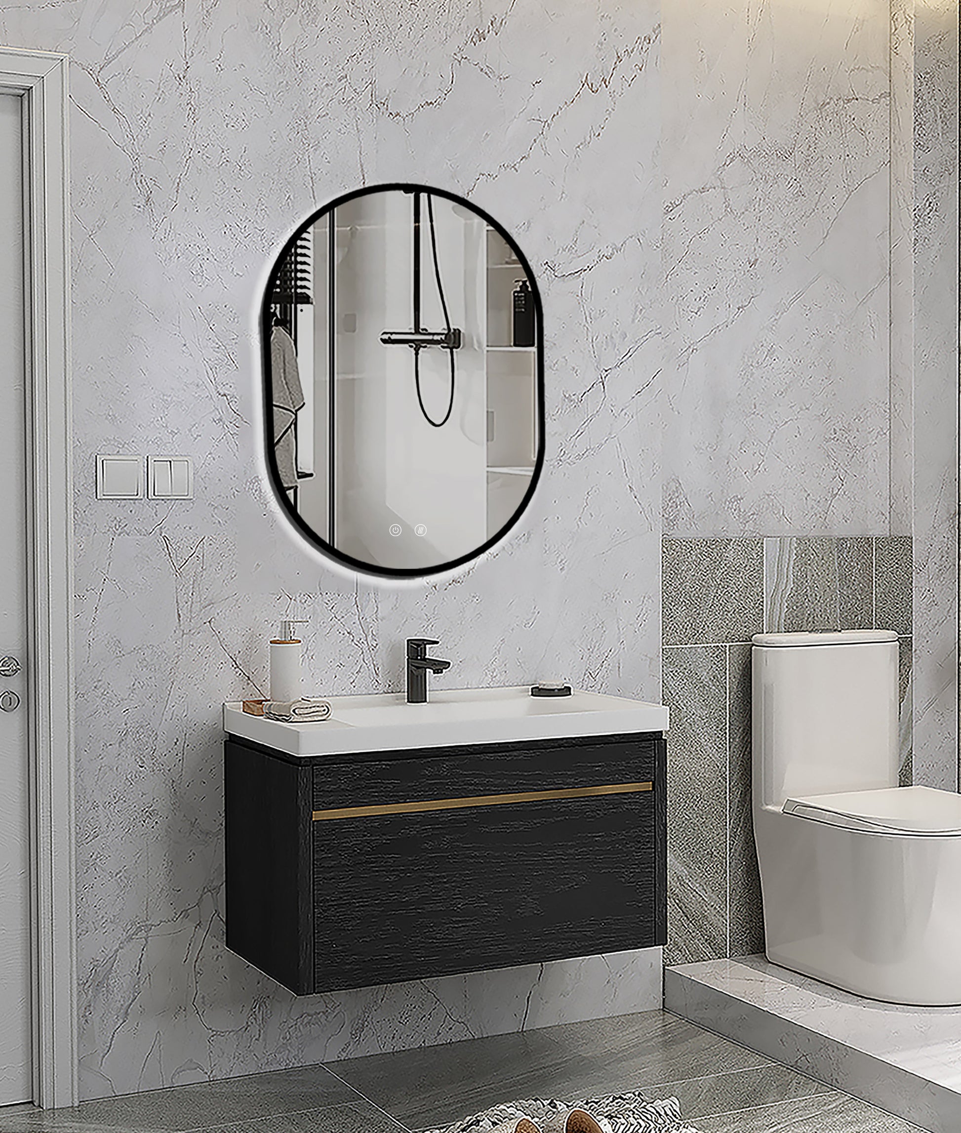 Selene Black LED-tükör
