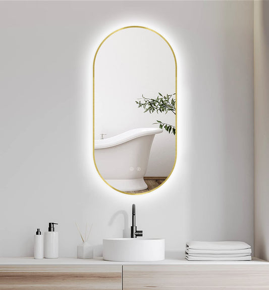 Selene Gold & Black LED tükör